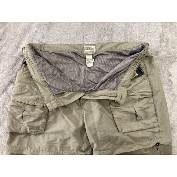 LL Bean Convertible Pants Men’s Large Reg Green Zip-Off Shorts Hiking Outdoors - Picture 9 of 15